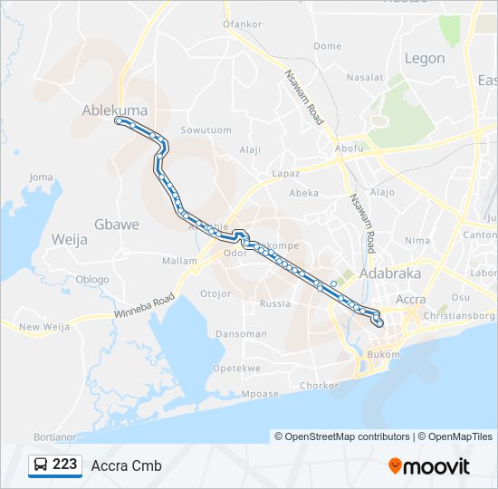 223 Bus Line Map