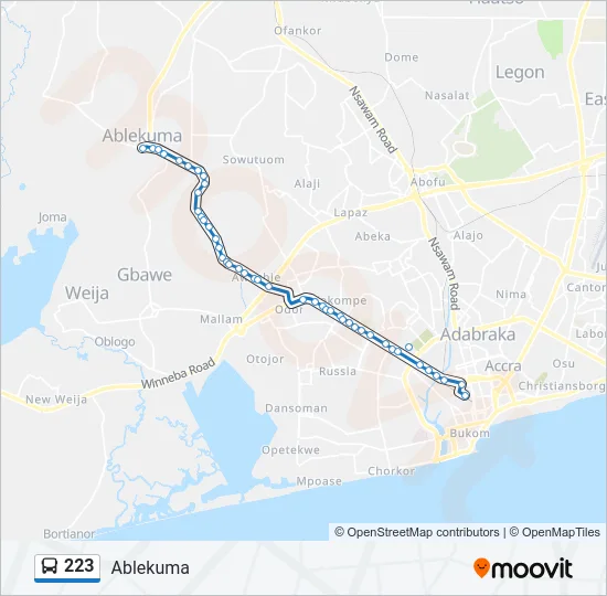 223 Bus Line Map
