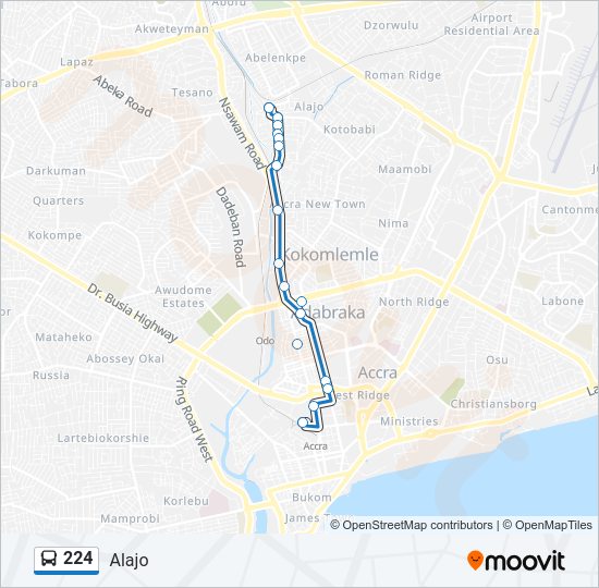 224 Bus Line Map