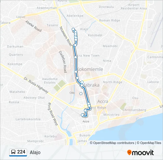 224 Bus Line Map