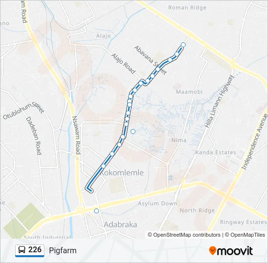226 Bus Line Map