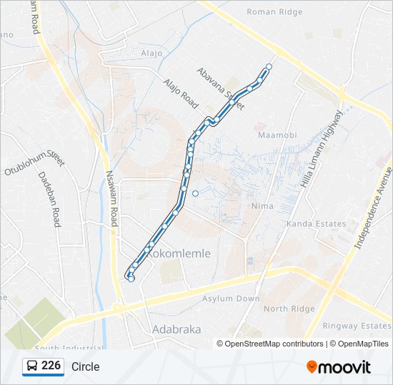 226 Bus Line Map