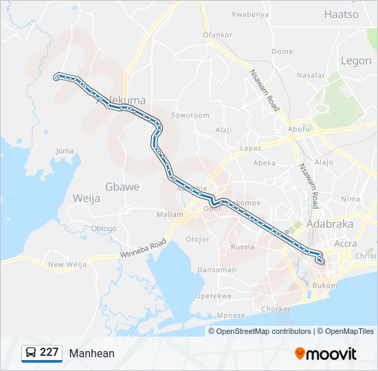 227 Bus Line Map