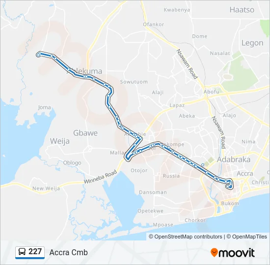 227 Bus Line Map