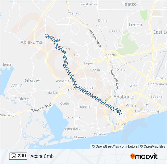 230 Bus Line Map