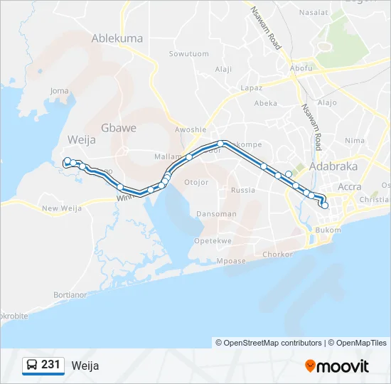 231 Bus Line Map