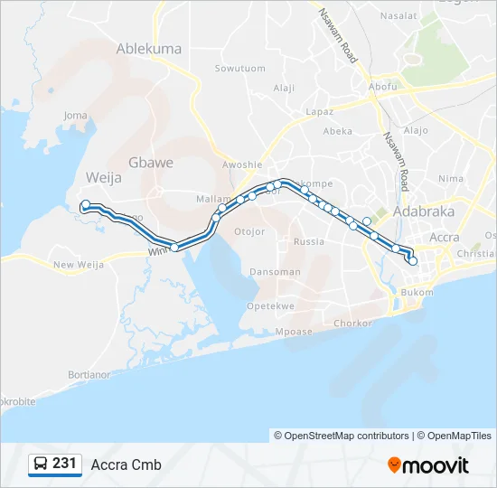 231 Bus Line Map