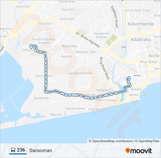 236 bus Line Map