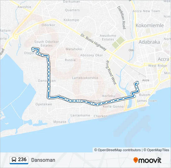 236 Bus Line Map