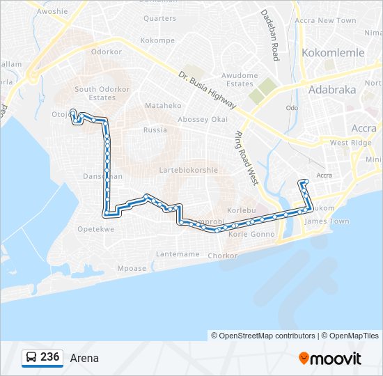 236 bus Line Map