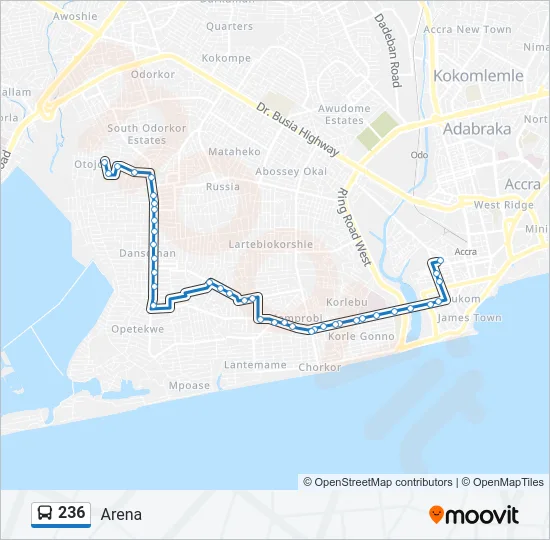 236 Bus Line Map