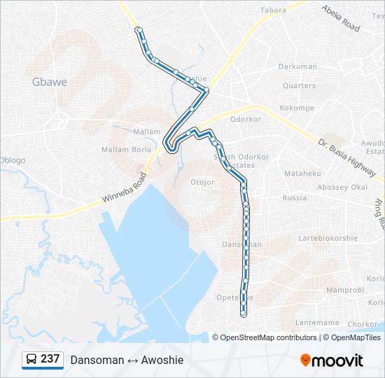 237 bus Line Map