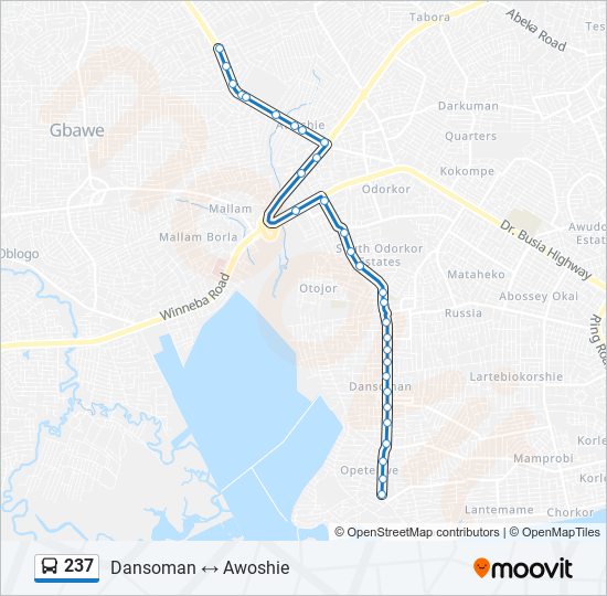 237 bus Line Map