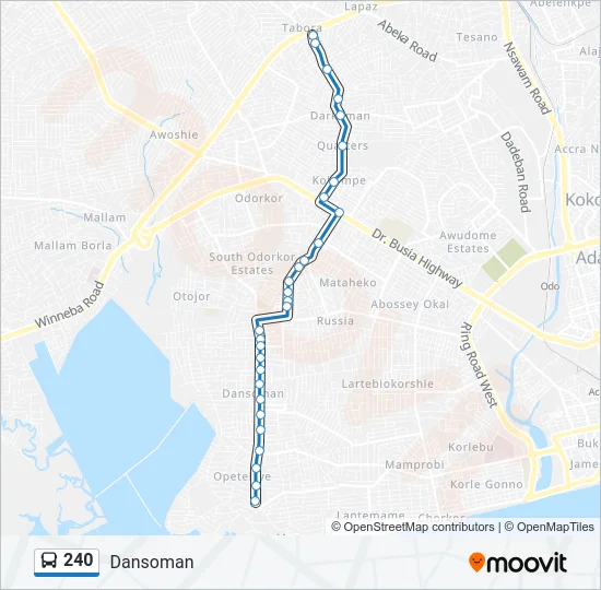240 Bus Line Map