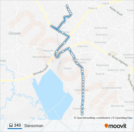 243 Bus Line Map