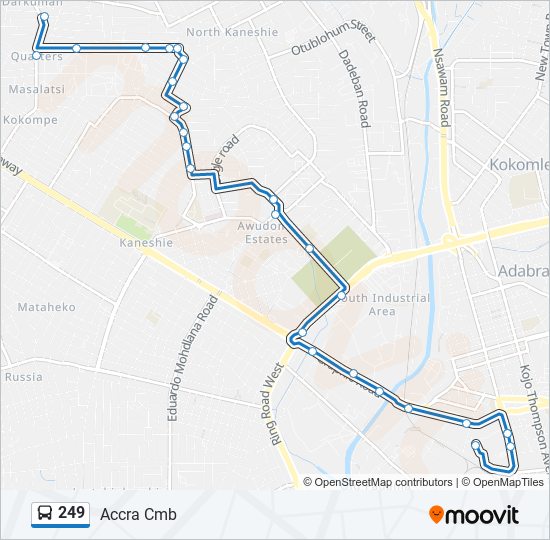 249 Bus Line Map