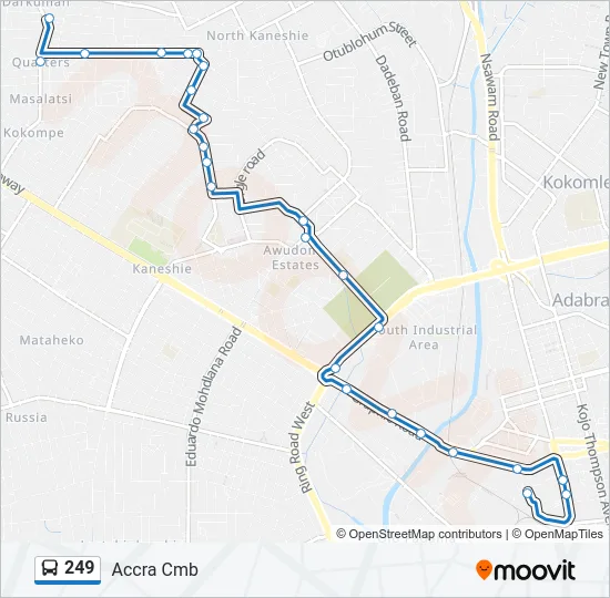 249 Bus Line Map