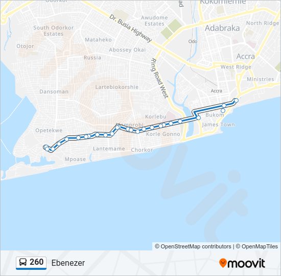 260 Bus Line Map