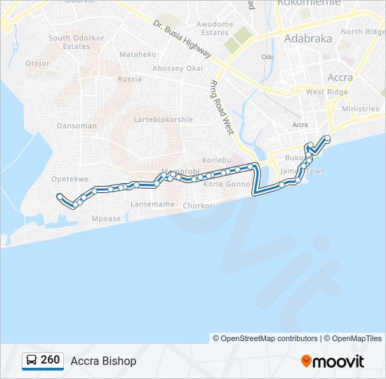 260 Bus Line Map