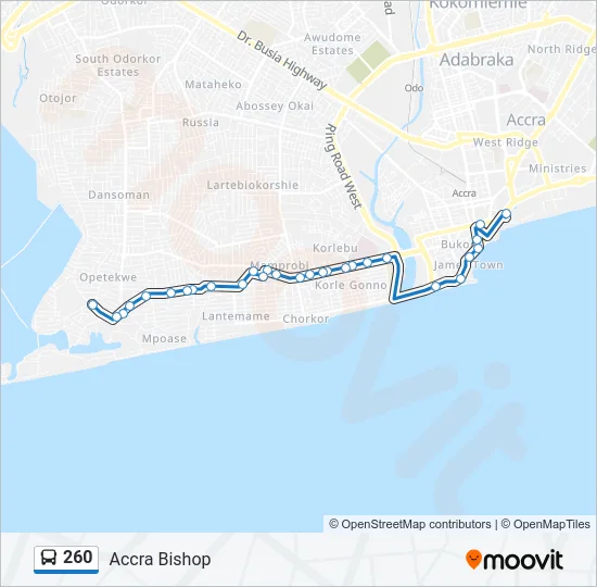 260 Bus Line Map