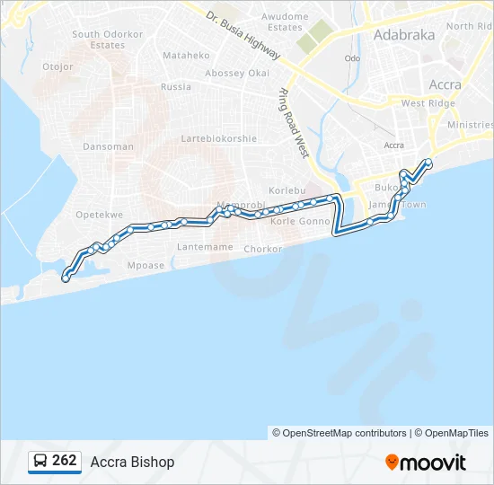 262 Bus Line Map