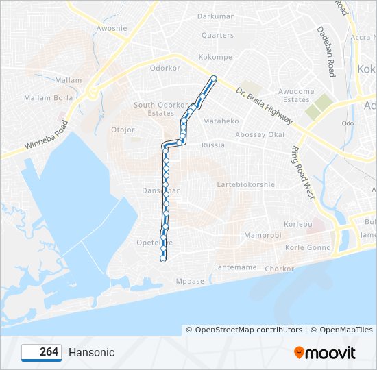 264 bus Line Map