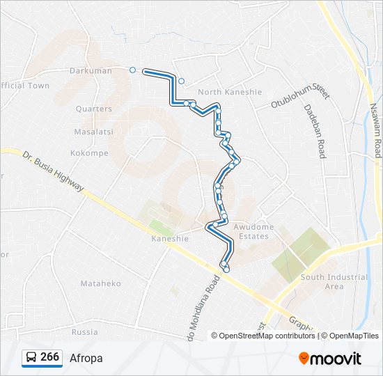 266 bus Line Map