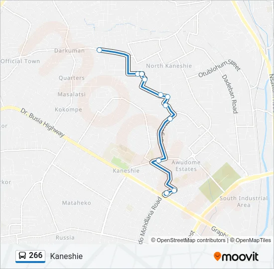 266 Bus Line Map