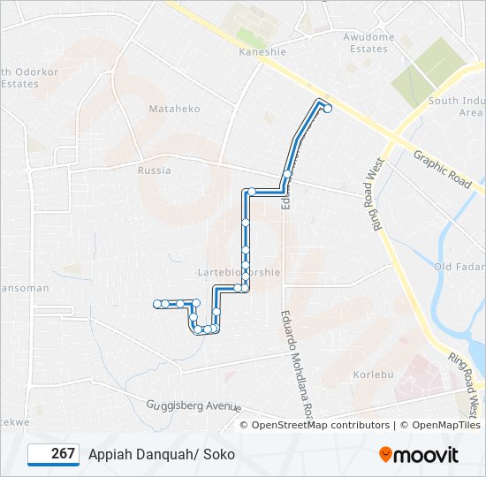 267 bus Line Map