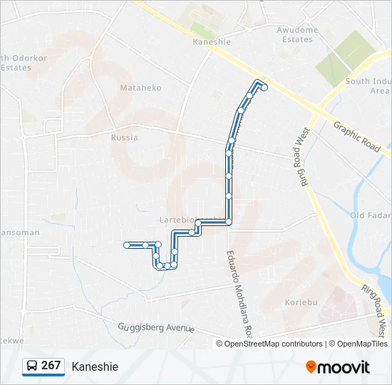 267 Bus Line Map