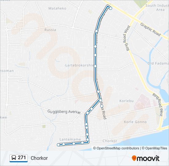 271 bus Line Map