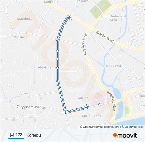 273 bus Line Map