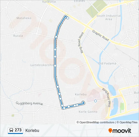 273 Bus Line Map