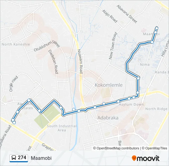 274 Bus Line Map