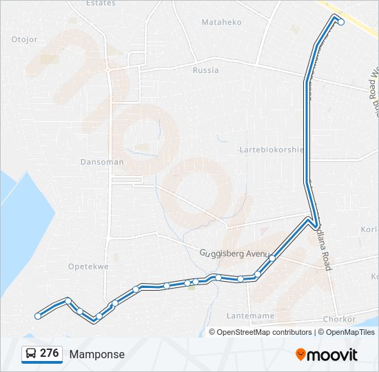 276 Bus Line Map