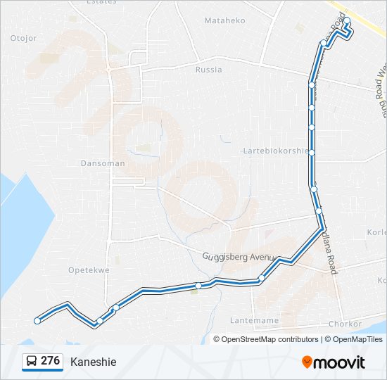 276 Bus Line Map