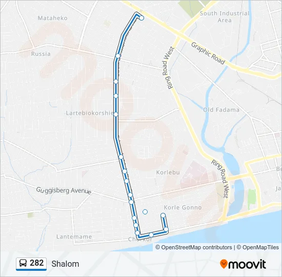 282 Bus Line Map