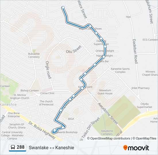 288 Bus Line Map