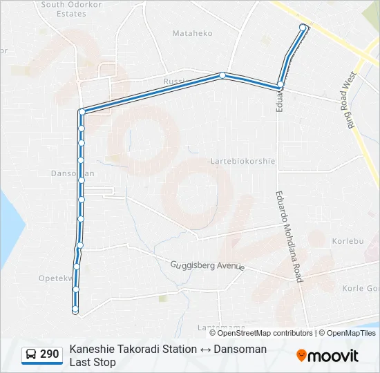 290 Bus Line Map