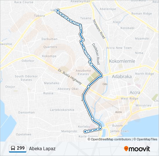 299 Bus Line Map