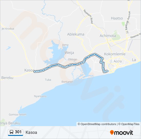 301 bus Line Map