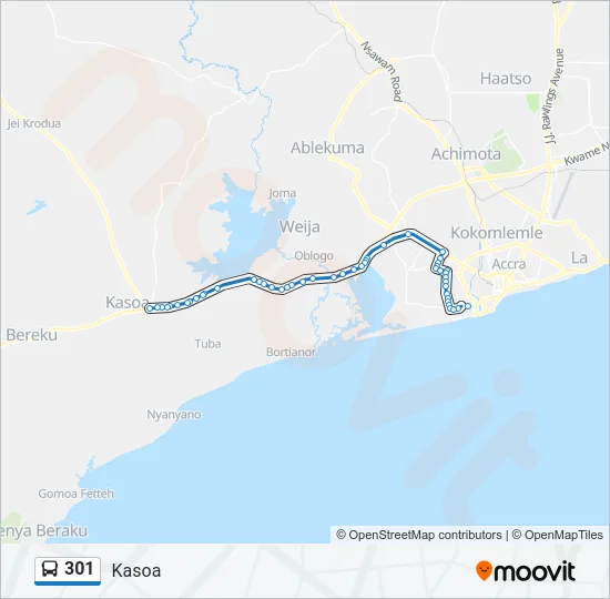 301 Bus Line Map