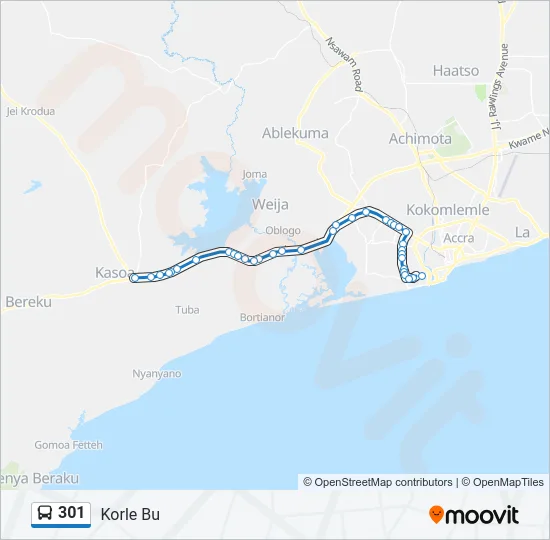 301 Bus Line Map