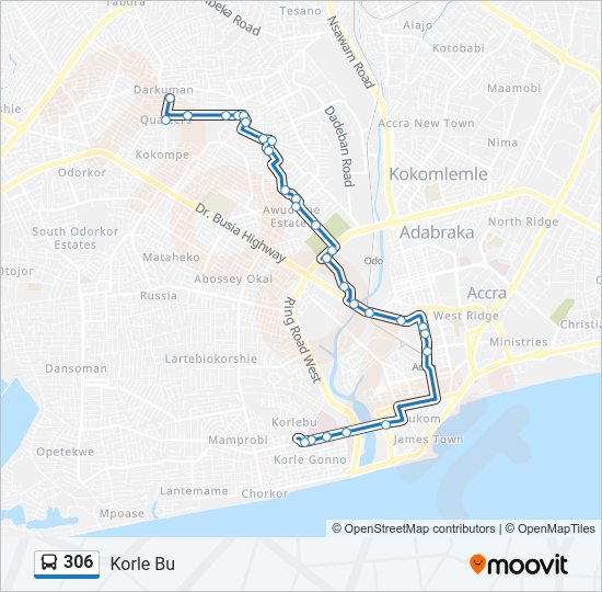 306 Bus Line Map