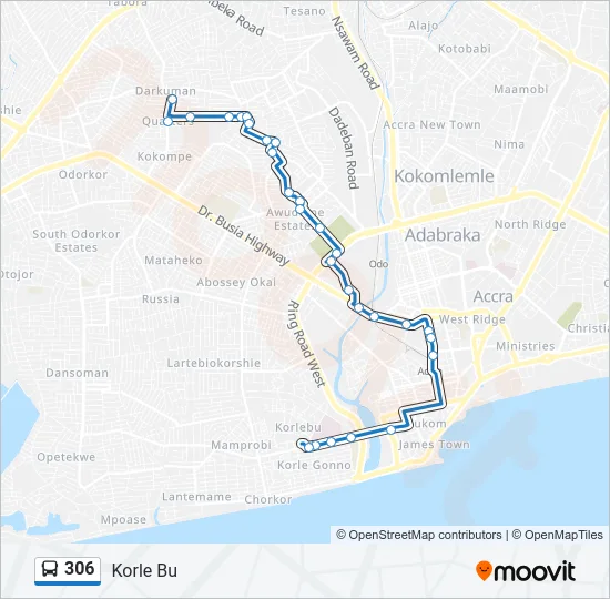 306 Bus Line Map