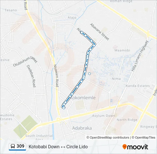 309 Bus Line Map