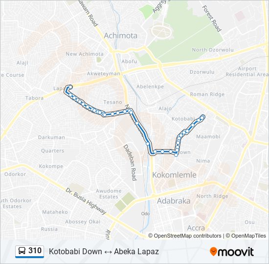 310 bus Line Map