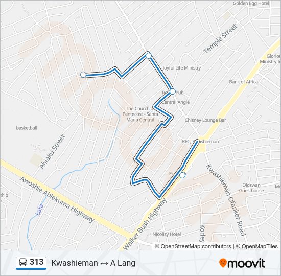 313 Bus Line Map