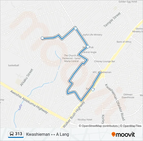 313 Bus Line Map