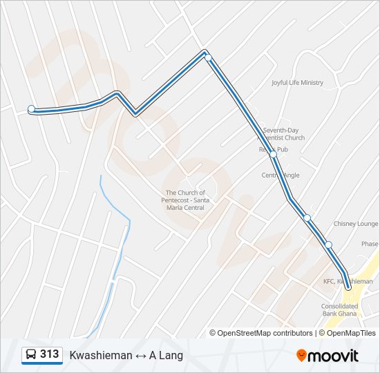 313 Bus Line Map